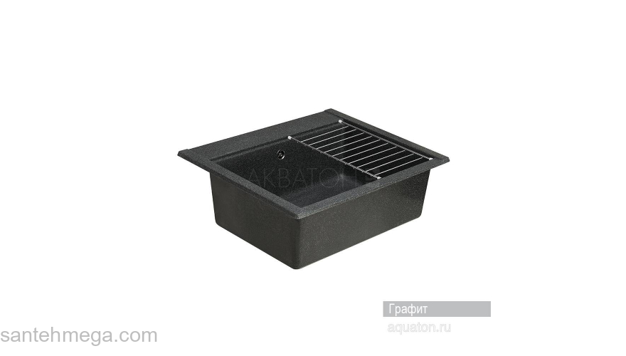 Мойка для кухни Акватон Делия 60 прямоугольная графит 1A715232LD210. Фото