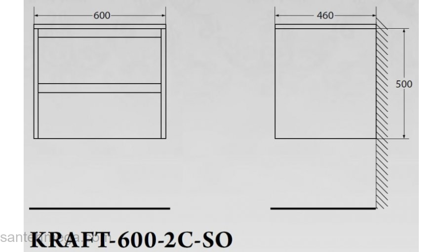 Тумба под раковину подвесная BELBAGNO KRAFT-600-2C-SO-PP Pino Pasadena. Фото