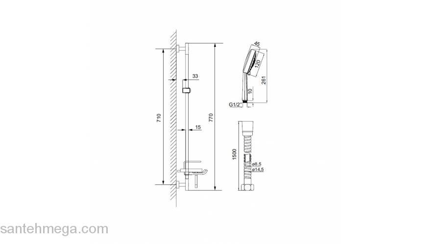 Душевой гарнитур IDDIS Aquashower TSH1601. Фото