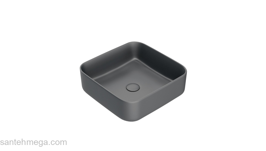 Умывальник накладной IDDIS Bridge 39х39 BRIGM04i27 Серый матовый. Фото