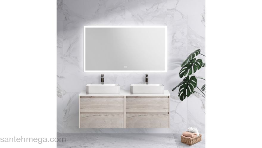 Тумба под раковину подвесная BELBAGNO KRAFT-600-2C-SO-RGB Rovere Galifax Bianco. Фото