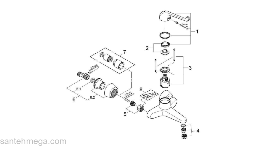 Смеситель для раковины GROHE Euroeco Special 32795000. Фото