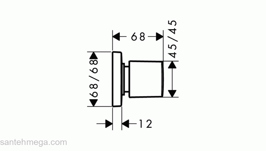 Запорный вентиль HANSGROHE PuraVida 15978000. Фото