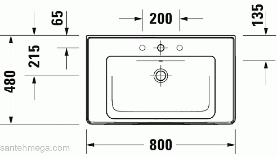 Раковина встраиваемая DURAVIT D-Neo 80х48 2367800000. Фото