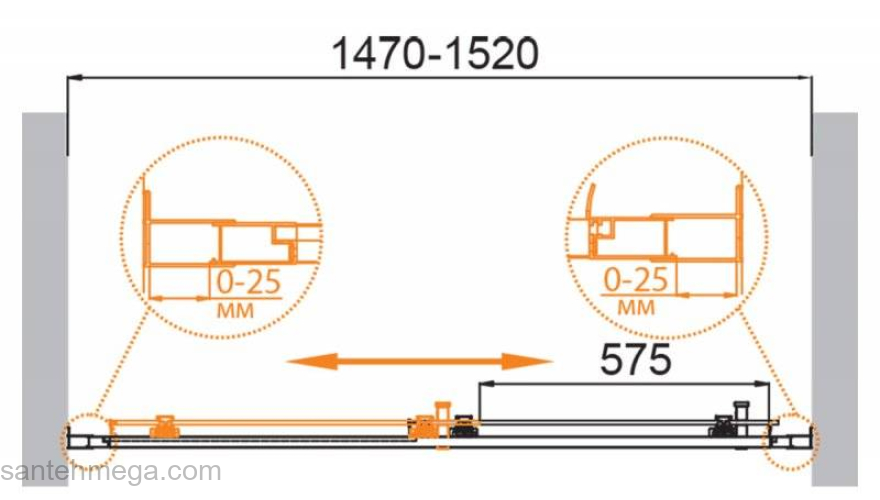 Душевая дверь CEZARES Molveno MOLVENO-BF-1-150-C-Cr-IV. Фото