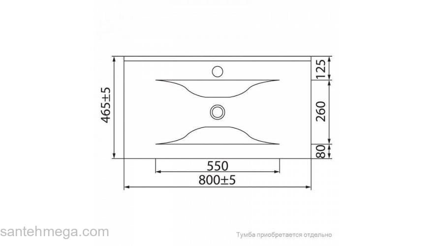 Умывальник мебельный 80х47 013 0138000i28 IDDIS. Фото