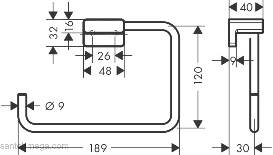 Кольцевой держатель полотенец AddStoris Hansgrohe 41754140, шлифованная бронза для ванной комнаты. Фото