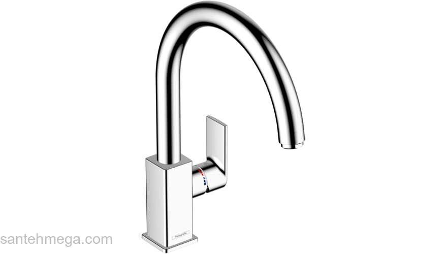 Кухонный смеситель 260 однорычажный с поворотным изливом Hansgrohe Vernis Shape M35 71871000 хром. Фото