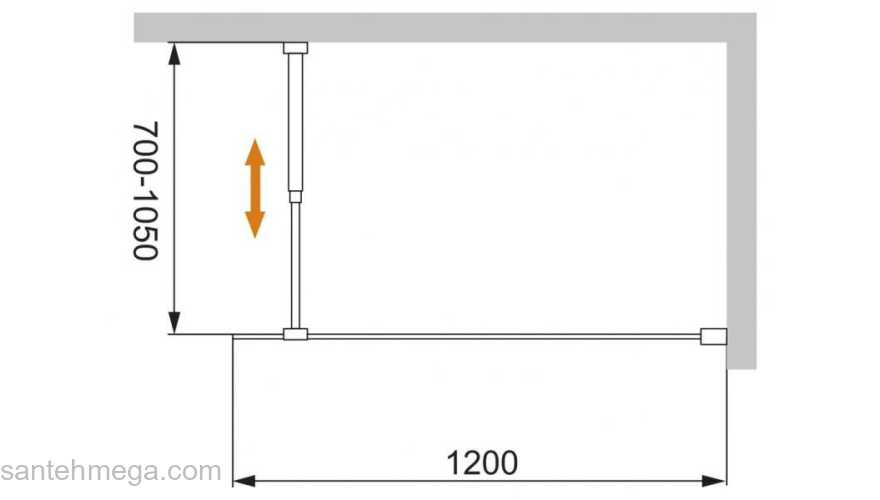 Душевая перегородка CEZARES Liberta LIBERTA-L-1-120-BR-Cr