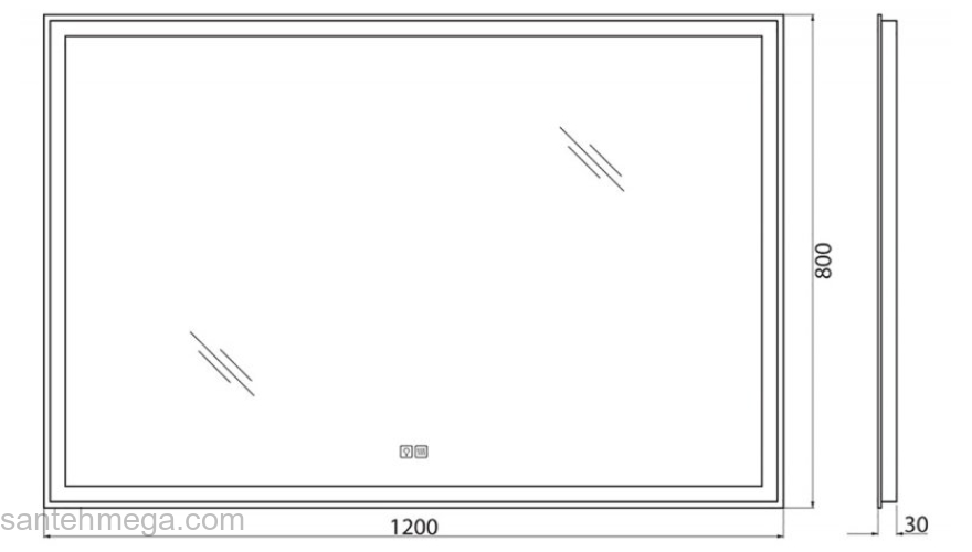 Зеркало с встроенным светильником, сенсорным выключателем и голосовым управлением BELBAGNO SPC-GRT-1200-800-LED-TCH-SND. Фото