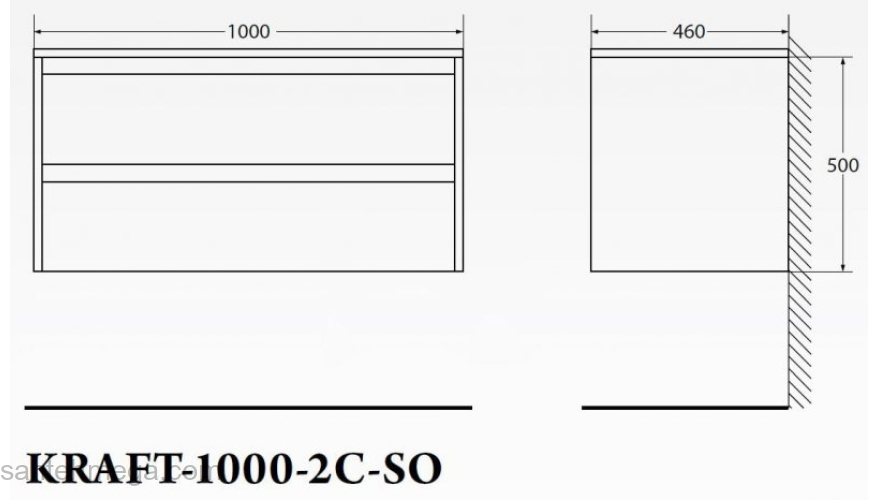 Тумба под раковину подвесная BELBAGNO KRAFT-1000-2C-SO-PP Pino Pasadena. Фото