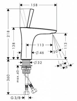 Смеситель для раковины HANSGROHE PuraVida 15070400. Фото