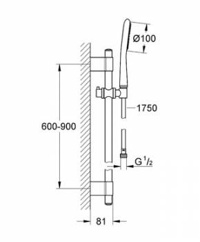 Душевой гарнитур GROHE Rainshower Icon 27379000. Фото