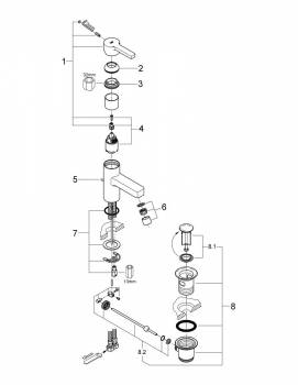 Смеситель для раковины GROHE Lineare 32114000. Фото