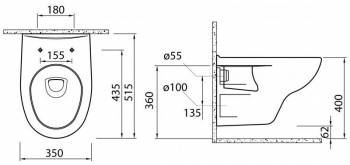 Чаша унитаза подвесного BELBAGNO Linea BB9363CH. Фото
