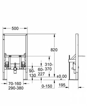 Инсталляция для биде GROHE Rapid SL 38583000. Фото