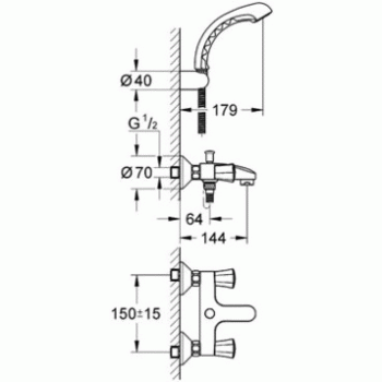 Cмеситель для ванны GROHE Costa L 25460001. Фото