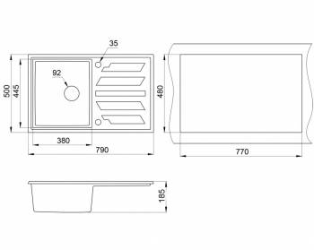 Мойка кухонная GRANULA GR-8002 черный. Фото
