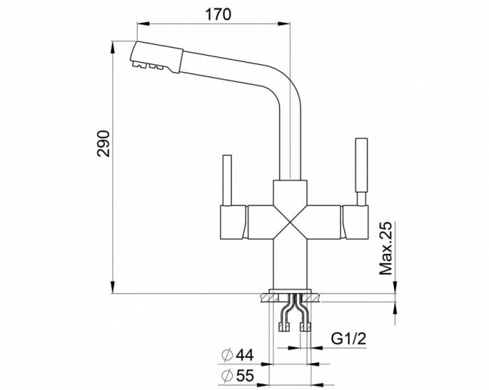 Смеситель для кухни GRANULA GR-2015 классик. Фото