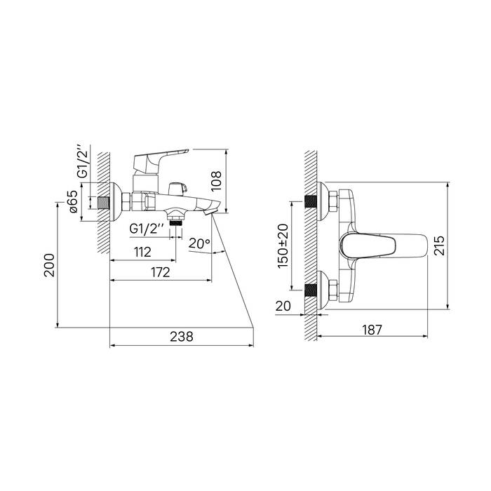Смеситель для ванны с керамическим дивертором Zodiac IDDIS ZODSB02i02. Фото