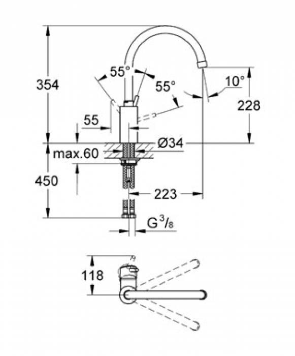 Смеситель для мойки GROHE Concetto New 32661DC1. Фото