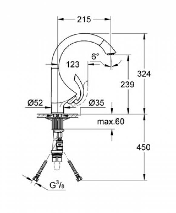 Смеситель для мойки GROHE K4 33786000. Фото
