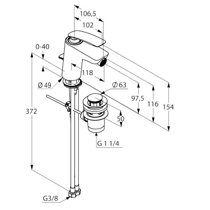 Смеситель для биде KLUDI Balance 522169175. Фото