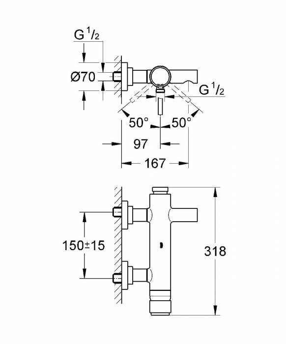 Смеситель для ванны GROHE Atrio 32652001. Фото