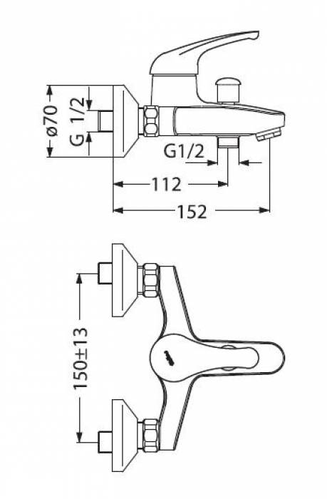 Смеситель для ванны VIDIMA Sirius BA010AA. Фото