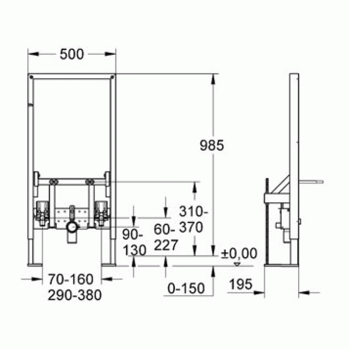 Инсталляция для биде GROHE Rapid SL 38582000. Фото