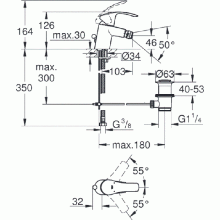 Смеситель для биде GROHE Eurosmart 2015 32929002. Фото