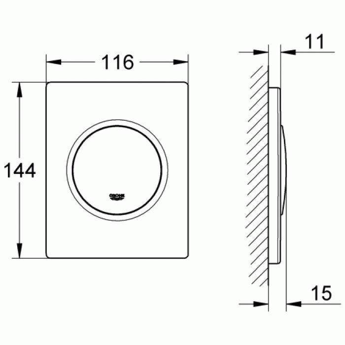 Накладная панель GROHE Nova Cosmopolitan 38804P00. Фото