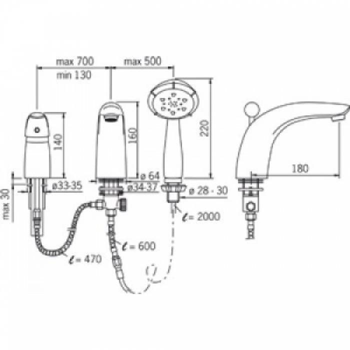 Смеситель ORAS Vienda для ванны 1750. Фото