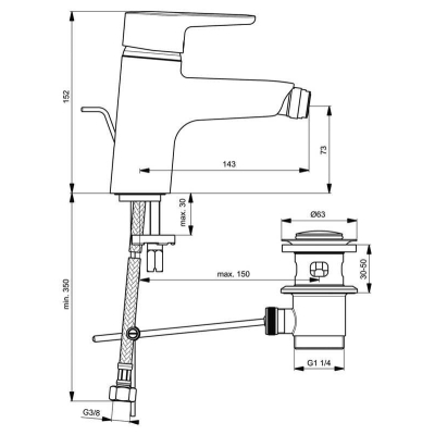 Смеситель для биде IDEAL STANDARD Connect B9920AA. Фото