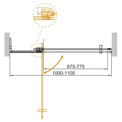 Душевая дверь CEZARES Slider SLIDER-B-1-100/110-GRIGIO-Cr. Фото