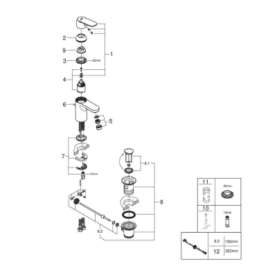 Смеситель для раковины Grohe Eurosmart Cosmopolitan 3282500E. Фото