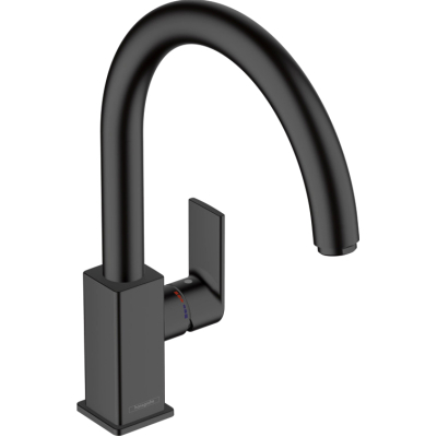 Кухонный смеситель 260 однорычажный с поворотным изливом Hansgrohe Vernis Shape M35 71871670 черный. Фото