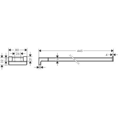 Двухрожковый держатель полотенец AddStoris Hansgrohe 41770340, шлифованный черный хром для ванной комнаты. Фото