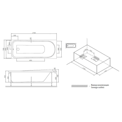 Декоративная фронтальная панель для ванны 170х70 см AM.PM Like W80A-170-070W-P. Фото