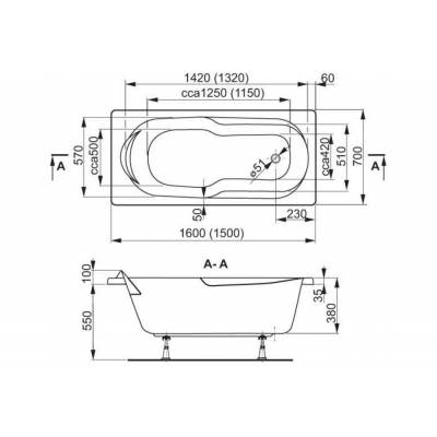 Ванна акриловая VAGNERPLAST Nymfa 150 VPBA157NYM2E-01. Фото