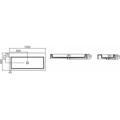 Раковина NS BATH NSS-1048G (глянцевая) 100х48. Фото