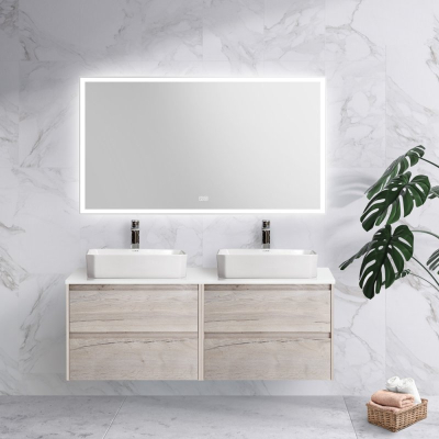 Тумба под раковину подвесная BELBAGNO KRAFT-600-2C-SO-RGB Rovere Galifax Bianco. Фото