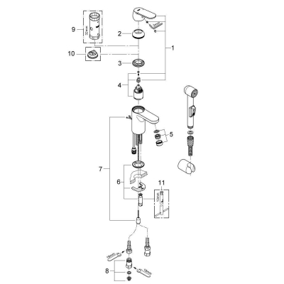 Смеситель для раковины Grohe Eurosmart Cosmopolitan 23125000. Фото