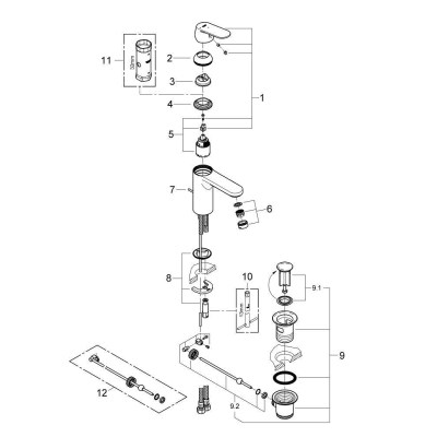 Смеситель для раковины GROHE Eurosmart Cosmopolitan 2339600E. Фото