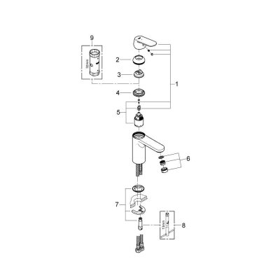 Смеситель для раковины GROHE Eurosmart Cosmopolitan 2339800E. Фото