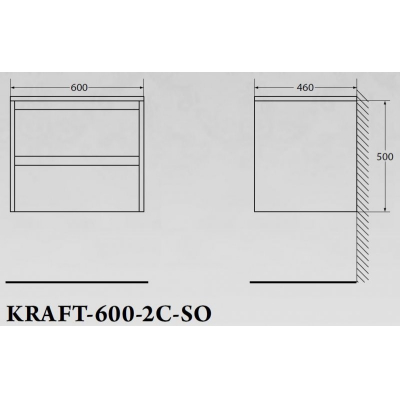 Тумба под раковину подвесная BELBAGNO KRAFT-600-2C-SO-BO Bianco Opaco. Фото