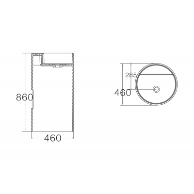 Раковина NS BATH NSF-4646G (глянцевая) 46х46. Фото