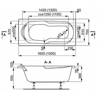 Ванна акриловая VAGNERPLAST Nymfa 160 VPBA167NYM2E-01. Фото