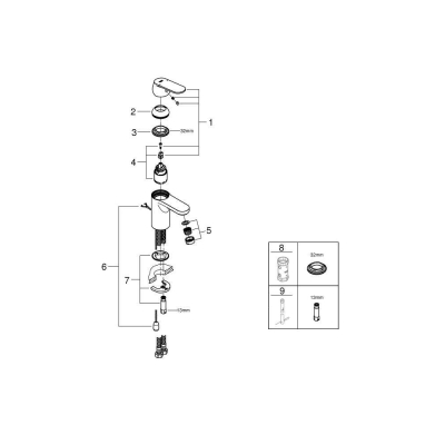 Смеситель для раковины GROHE Eurosmart Cosmopolitan 3282700E. Фото